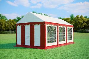 Tenda per feste 3x6 metri, PVC PREMIUM, 500 g/m² - Rosso e bianco
