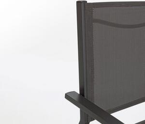 Sedia Da Esterno In Alluminio E Textilene Antracite Con Braccioli Hilde Bizzotto - Bizzotto