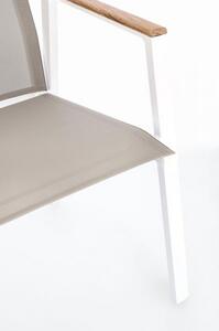 Sedia Da Esterno In Alluminio E Textilene Con Braccioli Cameron Bianco Bizzotto - Bizzotto