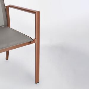 Sedia Da Esterno In Alluminio E Textilene Con Braccioli Konnor Terracotta Bizzotto - Bizzotto