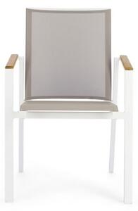 Sedia Da Esterno In Alluminio E Textilene Con Braccioli Cameron Bianco Bizzotto - Bizzotto