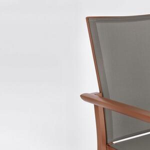 Sedia Da Esterno In Alluminio E Textilene Con Braccioli Konnor Terracotta Bizzotto - Bizzotto