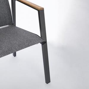 Sedia Da Esterno In Alluminio E Textilene Con Braccioli Cameron Antracite Bizzotto - Bizzotto