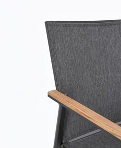 Sedia Da Esterno In Alluminio E Textilene Con Braccioli Cameron Antracite Bizzotto - Bizzotto
