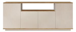 Credenza con 4 ante e 1 ripiano Beige e Naturale - LOTULA