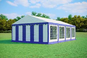 Tenda per feste 5x8 metri, PVC PREMIUM, 500 g/m² - Blu e bianca + OMAGGIO
