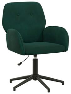 VidaXL Sedia girevole, 54 x 55 x 90 cm, verde scuro, velluto (V)