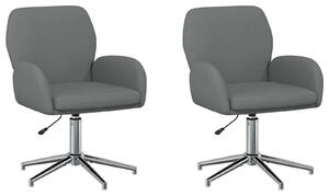 VidaXL Sedie girevoli, 2 pezzi, 54 x 58 x 90 cm, grigio scuro, rivestite in tessuto