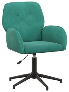Sedia girevole vidaXL, 54 x 55 x 90 cm, colore turchese, rivestita in velluto (V)