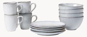 Set da colazione in gres dipinto a mano Nordic Sand, 4 persone, set da 12