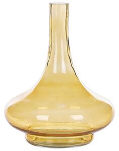 Vaso di fiori in vetro giallo colorato colorato trasparente decorativo bottiglia di vetro accessorio per la casa Beliani