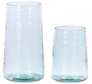 Set di 2 vasi di fiori in vetro trasparente trasparente decorativo accessorio per la casa in vetro Beliani