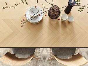 Tavolo da pranzo legno chiaro e legno di caucciù MDF nero 180 x 90 cm rettangolare per 6 persone tavolo da pranzo in stile classico Beliani