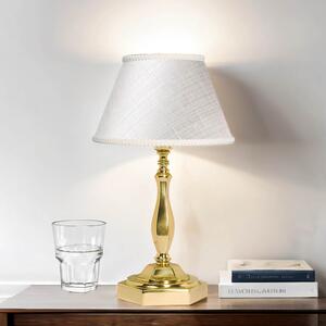 Lampada da tavolo 24 cm E14 oro bianco tessuto ottone lampada da tavolo classica