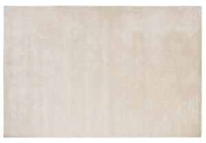 Tappeto in viscosa beige chiaro 160 x 230 cm a pelo corto capitonné moderno Beliani