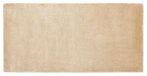 Tappeto in viscosa beige sabbia 80 x 150 cm a pelo corto capitonné moderno Beliani