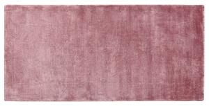 Tappeto in viscosa rosa 80 x 150 cm a pelo corto capitonné moderno Beliani