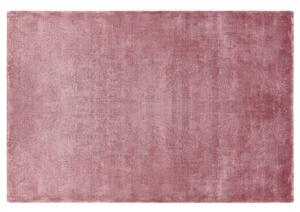 Tappeto in viscosa rosa 140 x 200 cm a pelo corto capitonné moderno Beliani