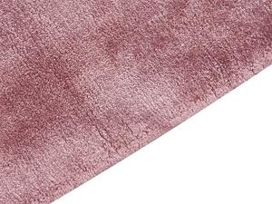 Tappeto in viscosa rosa 160 x 230 cm a pelo corto capitonné moderno Beliani