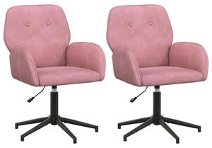 VidaXL Sedie girevoli, 2 pezzi, 54 x 55 x 90 cm, rosa, velluto (V)