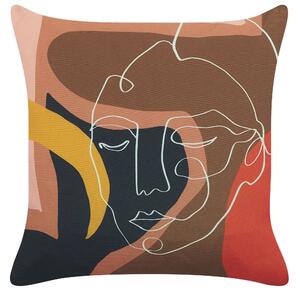 Set di 2 cuscini decorativi poliestere multicolore 45 x 45 cm motivo viso glamour accessori decorativi Beliani