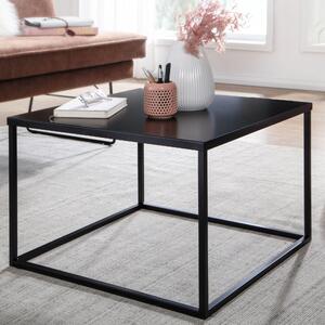 FineBuy Tavolino 60 x 60 cm quadrato in metallo nero - Tavolo industriale da salotto - Tavolino da salotto di design scandinavo in alluminio