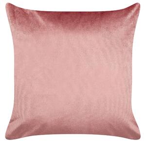 Set di 2 cuscini decorativi in velluto rosa 45 x 45 cm motivo geometrico accessori d'arredo glamour Beliani