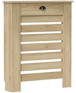 HOMCOM Copertura per radiatore copri radiatore griglia a doghe orizzontali con 2 cassetti in legno 78l x 19P x 95,5H cm rovere | Aosom Italy