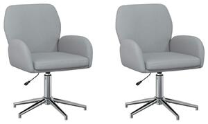 VidaXL Sedie girevoli, 2 pezzi, 54 x 58 x 90 cm, grigio chiaro, rivestite in tessuto