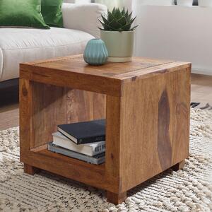 FineBuy Tavolino da caffè Sheesham Legno massiccio 50x45x50cm Tavolino da caffè Soggiorno