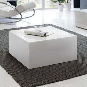 FineBuy tavolo FineBuy tavolo in legno MDF bianco largo 60 cm design tavolo da soggiorno moderno tavolo contenitore quadrato cubo lucido mobili da soggiorno