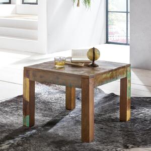 Tavolino FineBuy Legno massiccio riciclato 60x47x60 cm Shabby Chic | Soggiorno Tavolo Tavolino quadrato | Grande salotto