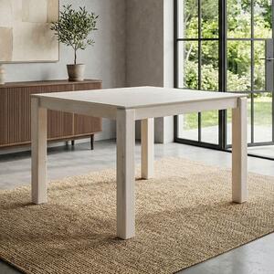 WOHNLING Tavolo da pranzo in legno massello di mango 80x80 cm, effetto sbiancato, tavolo da pranzo quadrato, tavolo da cucina per 4 persone, tavolo in legno, tavolo da pranzo, realizzato a mano