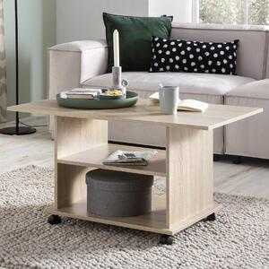 Tavolo di design FineBuy con ruote 95x51x54,5 cm | Soggiorno moderno con contenitore | Tavolo da divano Tavolo da salotto