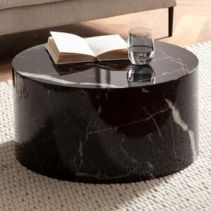 FineBuy Tavolino da salotto MONOBLOC 60x60x30 cm Tavolino da salotto di design Nero Rotondo Tavolino da salotto Tavolino da caffè Moderno