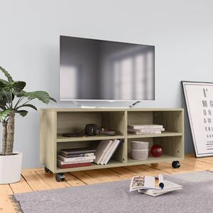 Mobile TV con Ruote Rovere Sonoma 90x35x35 cm Legno Multistrato
