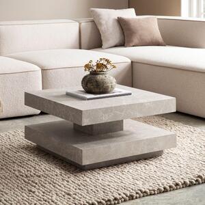 FineBuy Tavolino da salotto 60x60x34 cm Beige Tavolino da divano Design moderno Tavolino da soggiorno con vano portaoggetti Tavolino da salotto quadrato Tavolino da salotto piccolo Tavolino da caffè