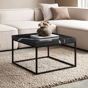 FineBuy, tavolino da caffè 60x60x38 cm, nero, design moderno, tavolino per divano, forma quadrata, tavolino da salotto, tavolino da lounge, piccolo, gambe in metallo