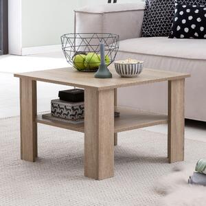 FineBuy Tavolino da salotto in legno Sonoma 60 x 42 x 60 cm Tavolino in legno con ripiano Tavolino da salotto Tavolino da caffè Tavolino da divano Tavolino da salotto Tavolino da soggiorno