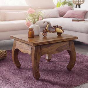 FineBuy Tavolino Opium 60 x 40 x 60 cm in legno massello di sheesham Tavolo da salotto quadrato marrone Tavolo da salotto basso Tavolo da divano