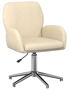Sedia girevole vidaXL, 54 x 58 x 90 cm, color crema, rivestita in tessuto