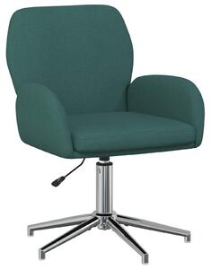 Sedia girevole vidaXL, 54 x 58 x 90 cm, verde scuro, rivestita in tessuto