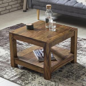 FineBuy Tavolino in legno massiccio 60x45x60 cm Tavolino in stile country | Tavolino da salotto con contenitore Elegante Piccolo | Ko