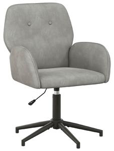 VidaXL Sedia girevole, 54 x 55 x 90 cm, grigio chiaro, velluto (V)