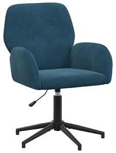 Sedia girevole vidaXL, 54 x 55 x 90 cm, blu, in velluto (V)