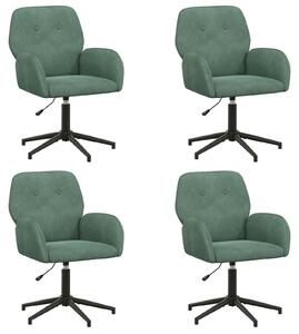 VidaXL Sedie girevoli, confezione da 4, 54 x 55 x 90 cm, colore verde acqua, rivestimento in velluto (V)