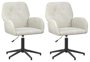 VidaXL Sedie girevoli, 2 pezzi, 54 x 55 x 90 cm, color crema, rivestite in velluto (V)