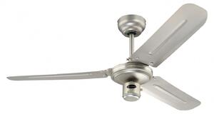 Ventilatore da soffitto con interruttore a cordicella Industrial 122 cm nichel opaco