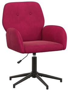 Sedia girevole vidaXL, bordeaux, 54 x 55 x 90 cm, in velluto