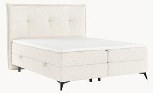 Letto boxspring in bouclé fatto a mano con contenitore Lucca, H2